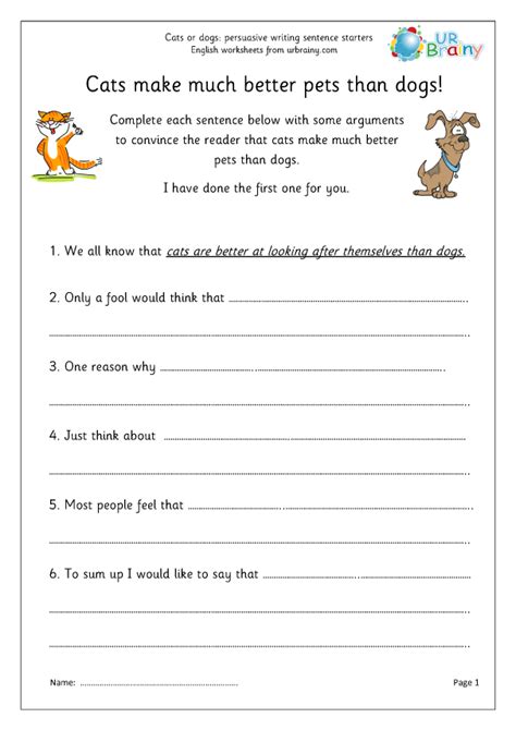 cat dog arguments persuasive writing ideas  urbrainycom