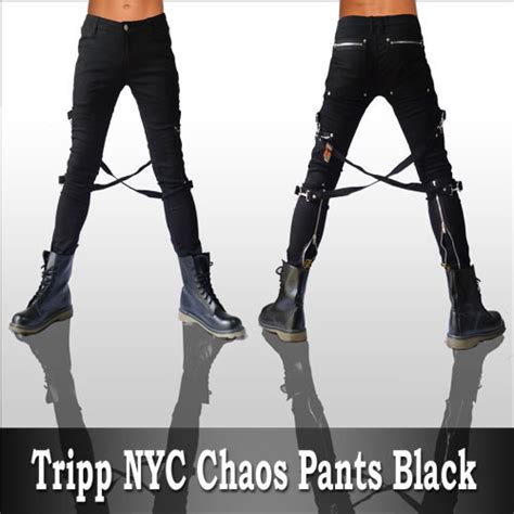 Chaos Super Skinny Bondage Pants W Straps By Tripp Nyc In Black
