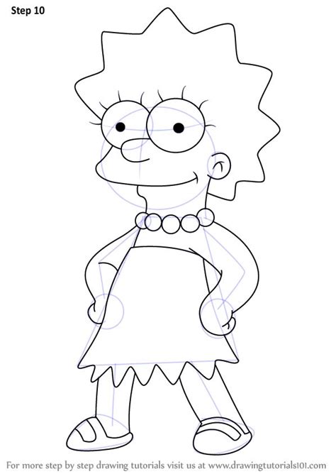 Learn How To Draw Lisa Simpson From The Simpsons The Simpsons Step By