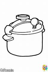 Pressure Coloring Pages Olla Cooking Kitchenware Presion Drawing sketch template