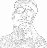 Wiz Khalifa Gang Pages Blood Colouring Keef Chief Template Coloring sketch template