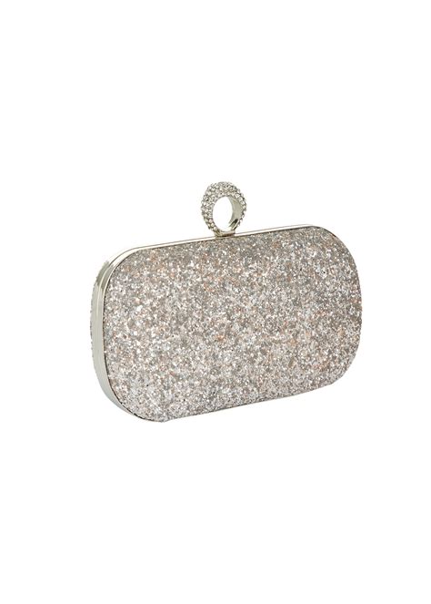 mascara silver clutch bag crystal bridal accessories