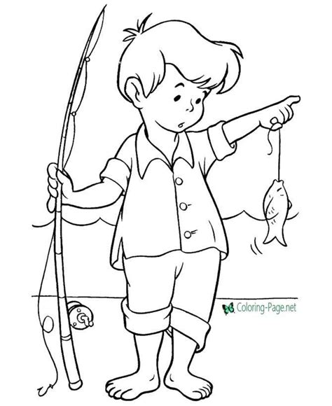 fishing summer coloring pages