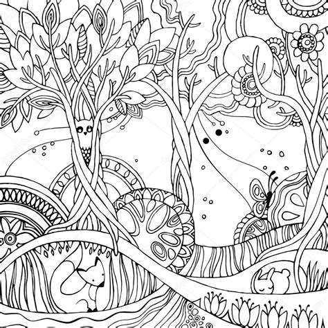 forest coloring book adultcoloringbookz