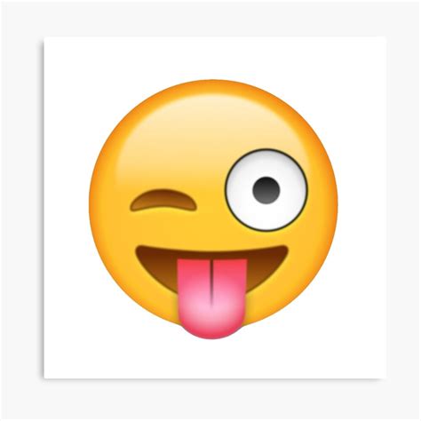 smiley face zunge aus emoji leinwanddruck von misdememeor redbubble