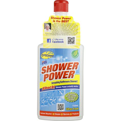 ozkleen shower power shower cleaner squeeze pack 750ml woolworths