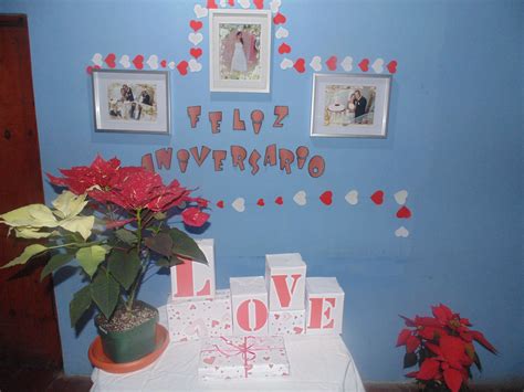 Decoración Para Aniversario De Bodas Con Guirnaldas De Corazones La