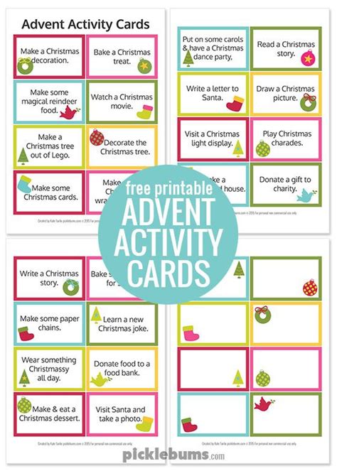 activity advent calendar  kids  printable advent calendar