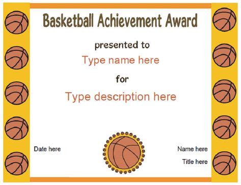 basketball certificates blank   basketball awards