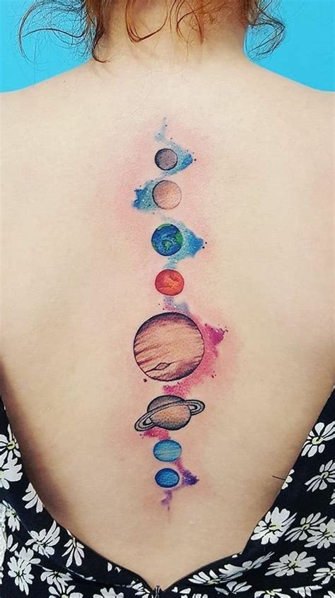 solar system small watercolor tattoo tattoo designs  women tattoos