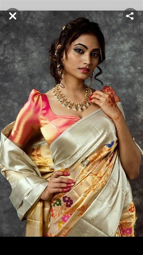 pin  preksha pujara  silk sarees saree blouse designs latest