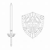 Sword Master Shield Hylian Zelda Coloring Drawing Pages Link Legend Deviantart Tattoo Book Choose Board sketch template