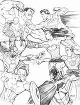 Justice Vs League Avengers Coloring Pages Deviantart Comic Color Sheets sketch template