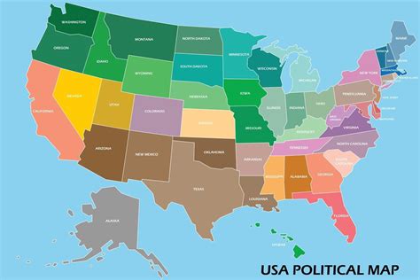 mapa politico de estados unidos de america 2839378 vector en vecteezy