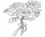 Coloring Pages Roses Bunch A4 Rose Online sketch template