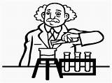 Scientist Coloring Pages Print Realistic sketch template