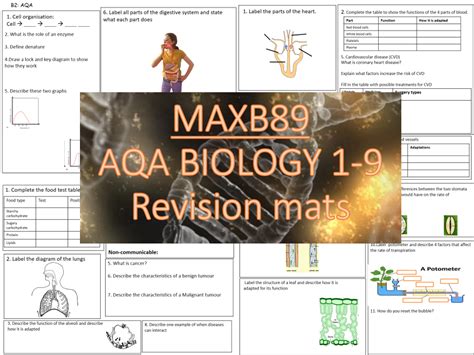 aqa   biology revision mats entire    topics teaching
