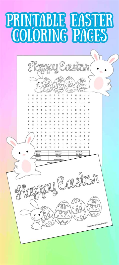 happy easter coloring pages  kids  printable
