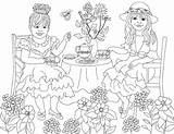 Coloring Tea Time Nicole Florian Pages Created Wednesday September sketch template