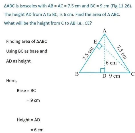 Triangle Abc Is Isosceles With Ab Ac Cm And Bc Cm The Height From A