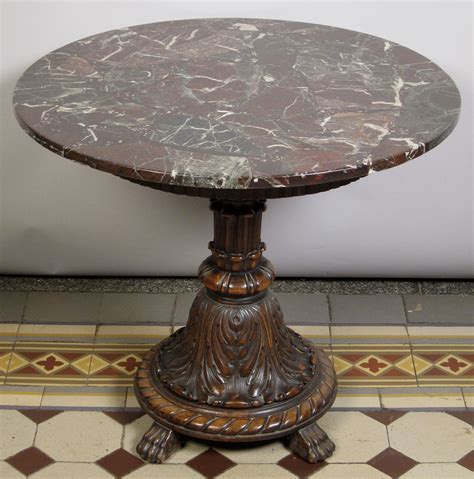 runder tisch mit marmorplatte epoche neorenaissance holzart