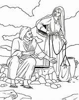 Woman Samaritan Well Coloring Jesus Sheet Talks Pages Lesson sketch template