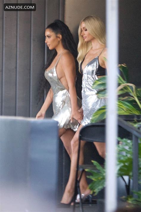 kim kardashian makes a cameo in paris hilton s video shoot in west hollywood 02 05 2019 aznude