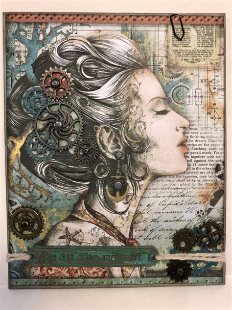 stamperia sea steampunk lady handmade card in 2020 cards