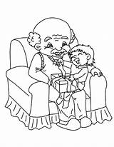 Grandfather Coloring Pages Sitting Drawing Color Papy Coloriage Colorluna Getdrawings Luna Kids sketch template