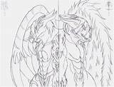 Vs Demon Angel Drawing Getdrawings Deviantart sketch template