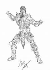 Mortal Kombat Scorpion Mk Realistic Lineart Scorpions Nood sketch template