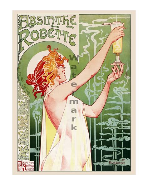 absinthe robette vintage art nouveau poster print [6 sizes matte