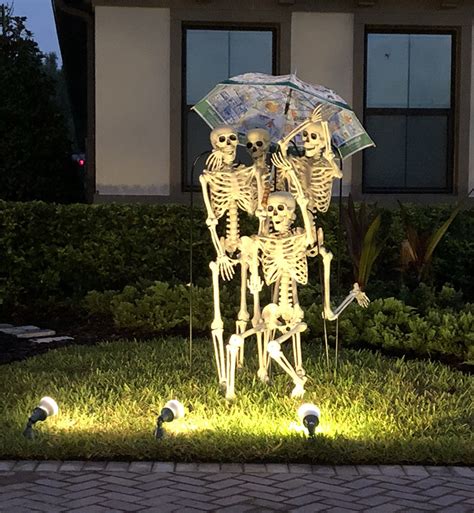 girls neighbors won halloween  creating  skeleton scenarios