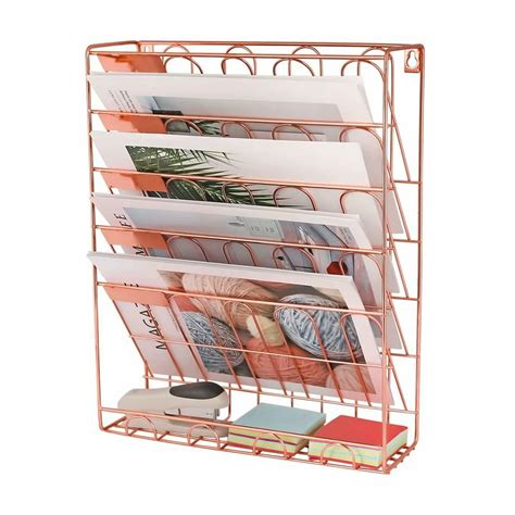 pro space wall mount file organizer holder  pocket metal mesh hanging