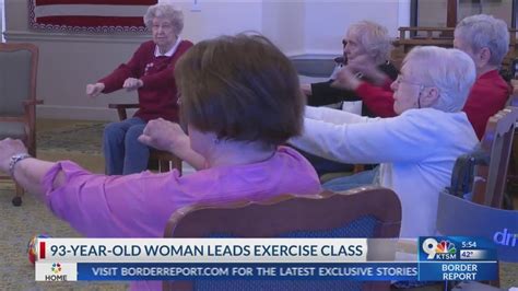 93 Year Old Woman Leads Exercise Class Youtube