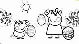 Peppa Pig Coloring Pages Easter Printable George Paw Patrol Christmas Kids Colouring Sheet Color Print Sheets Cuento Getcolorings Halloween Getdrawings sketch template