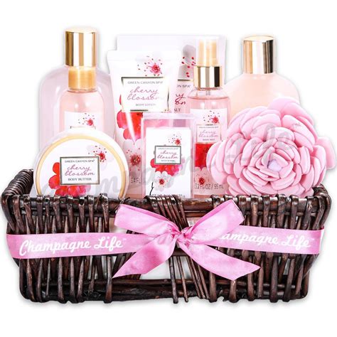 cherry blossom spa gift basket champagne life gift baskets