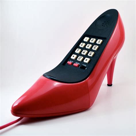 vintage shoe phone  high heel hot pink  jabberwockyvintage