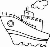 Boat Coloring Cliparts Pages Kids Clipart Favorites Add sketch template