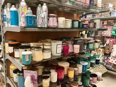 home goods scattered   store including scented candles
