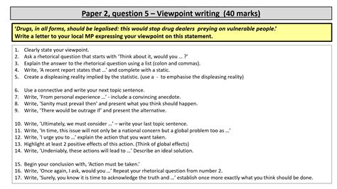 paper  question  aqa gcse english language exam revision knowledge