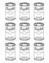 Warhol Coloring Soup Andy Cans Pages Sheets Pop Kids Para Template Campbell La Quality High Colorear Worksheets Colouring Campbells Printable sketch template