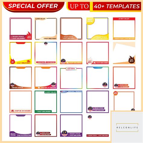 shopee cover frame template png lifetime cheapmurah easy  edit  canva adobe