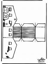 Barn Papercraft Cut Funnycoloring Advertisement sketch template