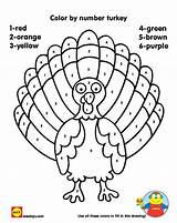 Thanksgiving Printables Color Number Coloring Pages Numbers Printable November Turkey Cards Maze Place Kids Worksheets Activities Preschool Touchdown Colors Denis sketch template