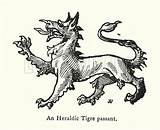 Heraldic Tigre Passant 1906 Chapman sketch template