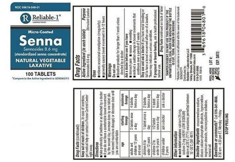 label senna tablet oral indications usage precautions