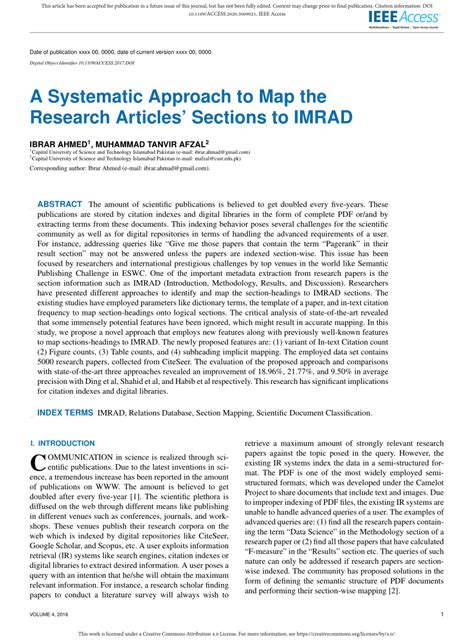 systematic approach  map  research articles sections  imrad