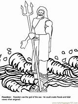 Coloring Poseidon Greek Pages God Mythology Gods Printable Percy Jackson Clip Greece Lightning Thief Kids Library Clipart Popular Coloringpagebook Zeus sketch template