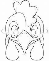 Mask Rooster Coloring Chicken Pages Printable Masks Hen Kids Animal Paper Drawing Chick Supercoloring Cute Categories sketch template
